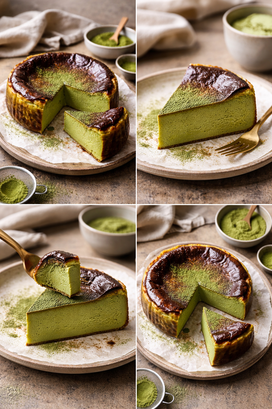 Matcha Burnt Basque Cheesecake (GF)